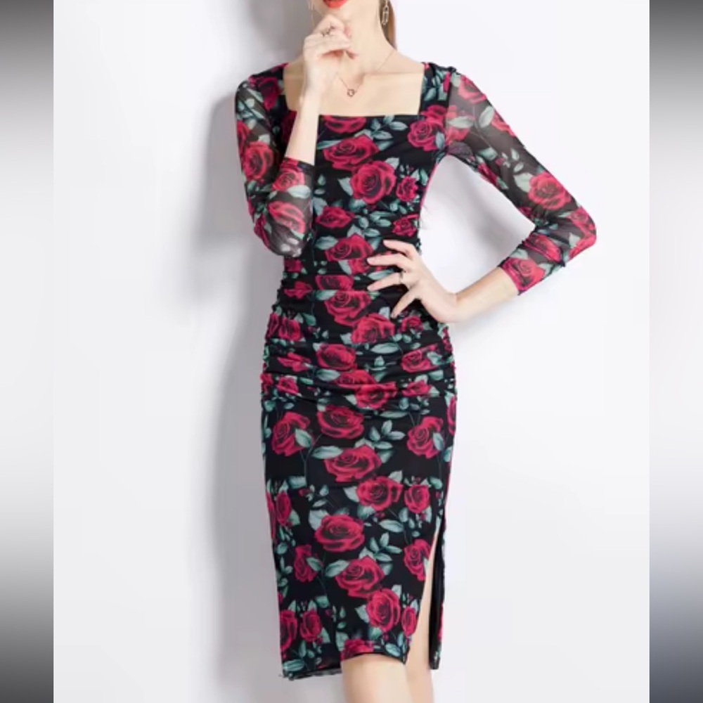 Kaimilan midi dress with floral print size 6 NWT